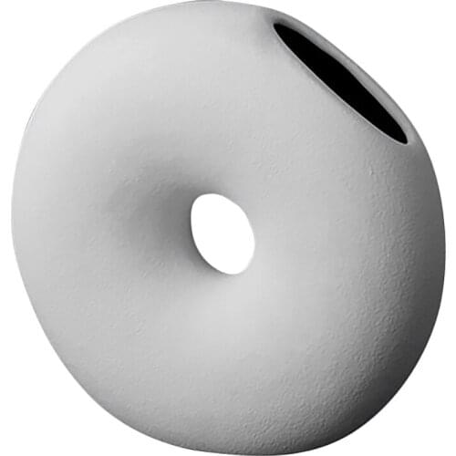 1Pc Donuts Flower Vase Ceramic Circle Shape Flowerpot Nordic Creative Decoration Home Plant Pot Desktop Decor