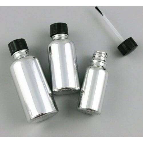 10x5ml 10ml 20ml 30ml 50ml 100ml Nail Polish Sliver Plating Glass Bottle With Brush for Beauty Cosmetic Containers Simple Vial