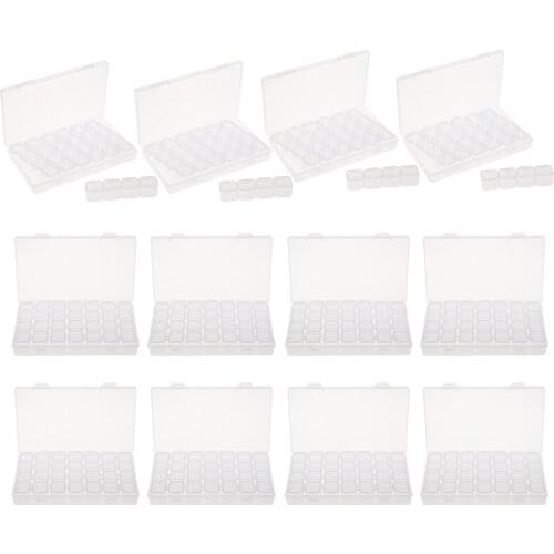 12Pcs 28Slot Plastic Storage Box Jewelry Beads Storage Container Craft Organizer
