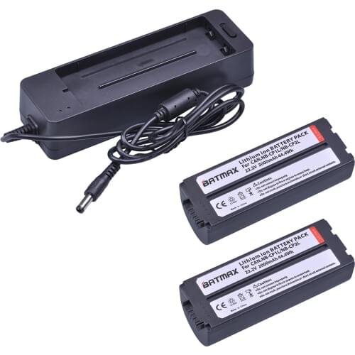 2Pcs 2000mAh NB CP2L NB-CP2L Battery + Charger Adapter for Canon NB-CP1L CP2L SELPHY CP100 CP200 CP220 CP300 CP330 CP400 CP1300