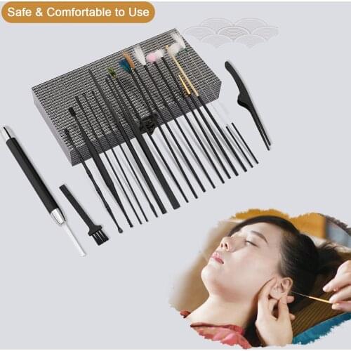 20PCS Earwax Removal Kit Ear Pick Set Earwax Remover Spoon Ear Care Tools for Ear Massage Ear Picker with LED Light