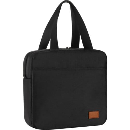 Aosbos Fashion Portable Insulated Canvas Lunch Bag Thermal Food Picnic Lunch Bags for Women Men Solid Cooler Lunch Box Bag New