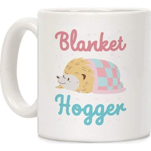 Blanket Hogger White 11 Ounce Ceramic Coffee Mug