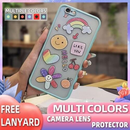 Lanyard Contrast button Phone Case For iphone 6 Plus/6S Plus cute Simplicity Two-in-one Cases