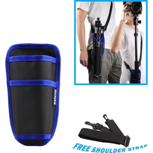Selens Black Waist Bag Case Pouch With D Ring Strap For Monopod Unipod Tripod