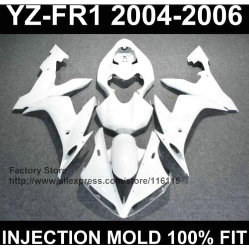 Pure white body repair parts for YAMAHA YZF R1 fairings YZF1000 1 2004 2005 2006 YZFR 04 05 06 fairing Full injection