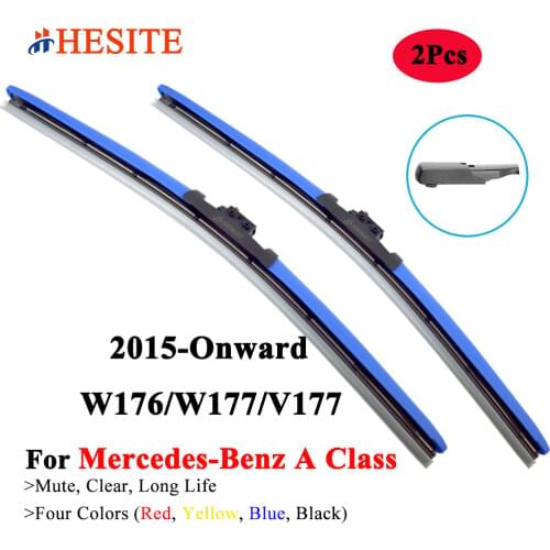 HESITE Colorful Wiper Blades For Mercedes Benz A Class W176 W177 V177 A180 A200 A220 A250 A35 A45 AMG Models 24"+19" Red Wipers
