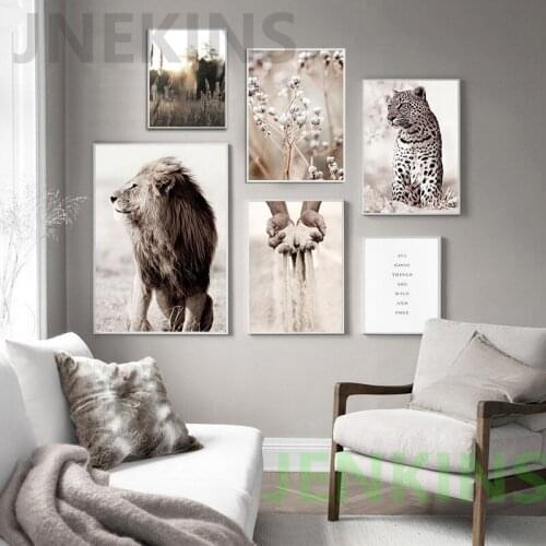 Home Decor Stylish Wall Art Picture Gallery Animal Landscape Posters Tiger Lion Canvas Painting Print Wall Art Picture