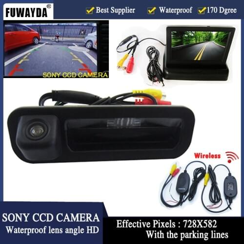 FUWAYDA Wireless Car 4.3 Inch LCD Mirror Monitor + car Rear View Camera CCD Parking Assistance For Ford Focus Mondeo Kuga