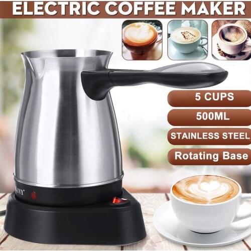Coffee Make 500ml Stainless Steel Separated Italian Mocha Pot Greek Turkish Electric Coffee Pot Portable Espresso Machine 220V