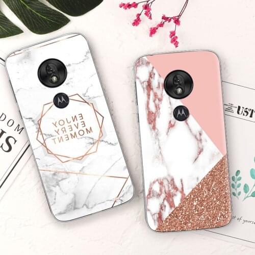 Soft TPU Silicone Cover For Coque Motorola Moto G7 Play Case Marble Luxury Fashion Phone Case For Motorola G7 Power Play Funda