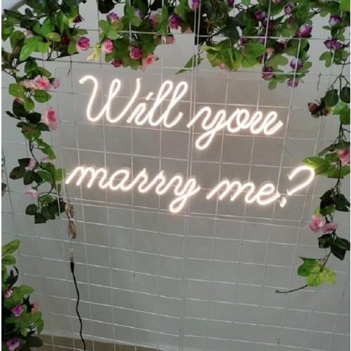 Will you marry me Neon Sign Flex Led Text Neon Light Sign Led Text Custom Led Neon Sign Home Room Wedding Decoration Party