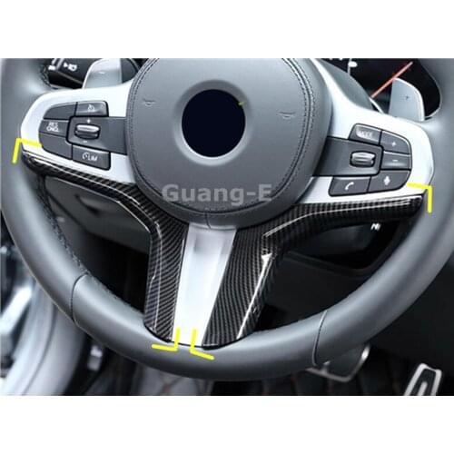 Car Trim Frame Steering Wheel Kits Cover Sticker Lamp Hoods Decoration 2pcs For BMW X3 XDrive 25i 28i 30i 2018 2019 2020