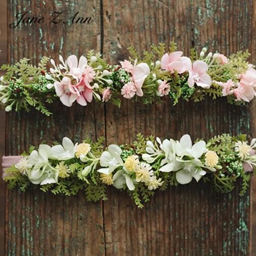Jane Z Ann Mori hair band flower headband baby 0-1 year newborn photography prop studio shooting accessories 2 colors