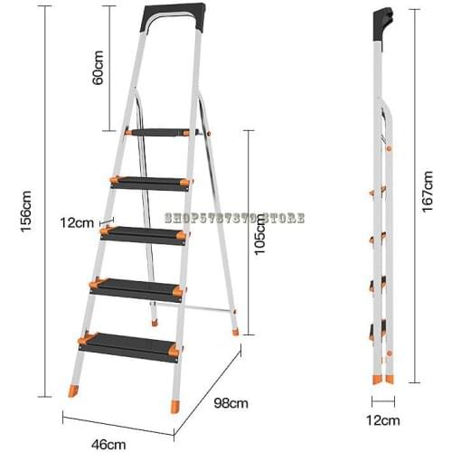 Aluminum Alloy Ladder Household Folding Telescopic Portable Indoor Thickened Aluminum Ladder Multi-functional 456 Step Miter Lad