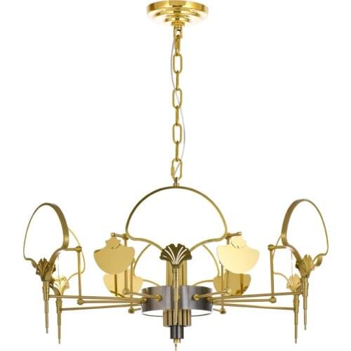 Art designer gold chandelier modern stainless steel lamp LED hanging lights for living room bedroom