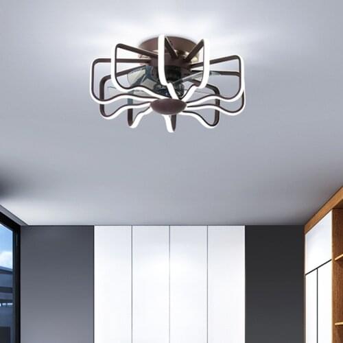 Nordic modern ultra-thin ceiling fan lights for bedroom minimalist low-floor invisible fan lamp fixtures