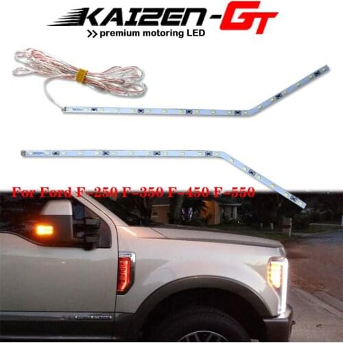 Red/White/Blue/Ice blue LED Side Fender Emblem Illumination Lighting Strips For 2017-up Ford F-250 F-350 F-450 F-550 Super Duty