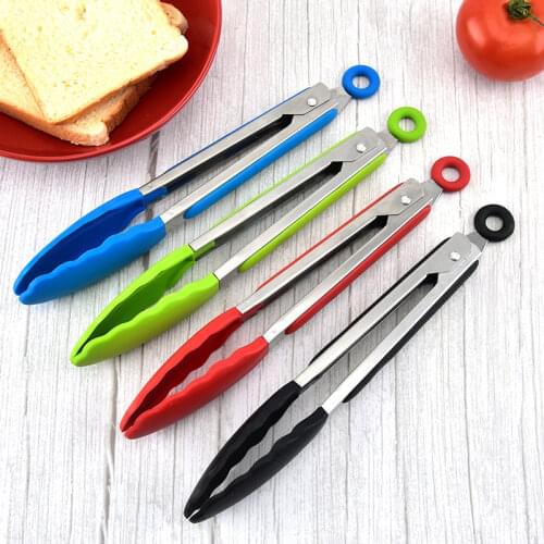 Kapmore 1pc Heat-Resistant Food Tong Creative Non-Slip Nylon Bread Tong Serving Tong Kitchen Tools BBQ Tools Accessories