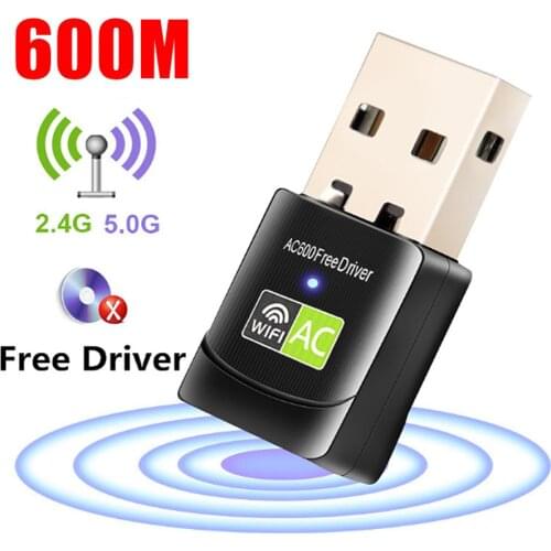 600Mbps USB Wifi Adapter 5Ghz Free Driver Wi fi Adapter Antenna USB Ethernet PC Wi-Fi Adapter Lan Wifi Dongle AC Wifi Receiver