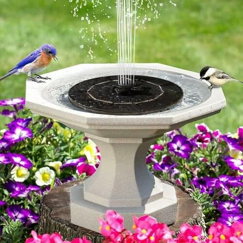 Rotating Solar Powered Fountain Pool Petal Adjustable 3 Gear Switching Fountain Floating Water Nozzle Garden Decoration