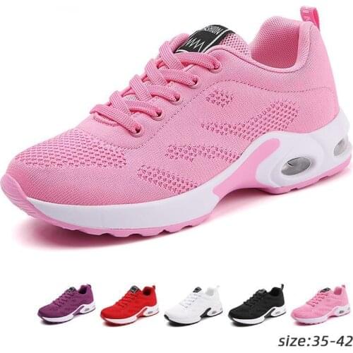 Sneakers Women 2021 School Sports Shoes Running Shoes Breathable Mesh Cloth Comfortable and Increased Leisure Air Cushion Shoes