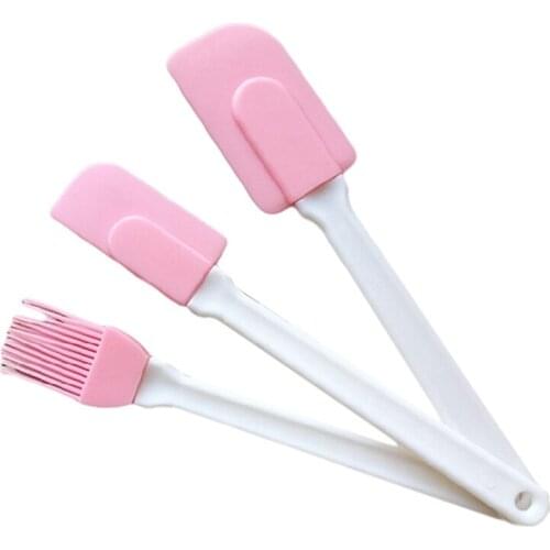 3Pcs/Set Silicone Brush Knife Silicone Scraper Cake Cream Scraper Baking Pastty Tools