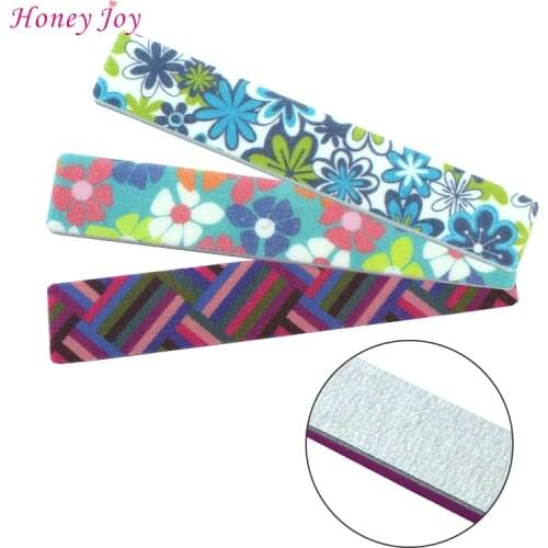 3pcs/lot Double-side Printing Sponge Sanding Nail Files Buffing #120/120# Grit Sand Nail Art Manicure Files File Buffer Tools