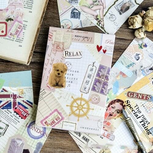 30pcs/pack Original Boxed Postcards Collage Time Card Message Label Business Or For Greeting And Party