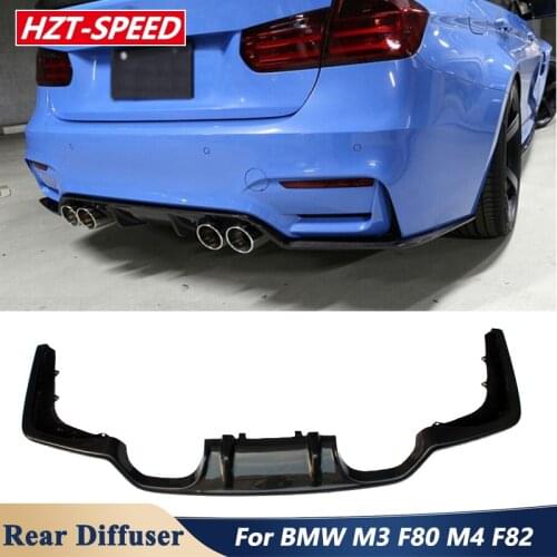 3D Style Carbon Fiber Material Rear Bumper Lip Diffuser For BMW M3 F80 M4 F82 Car Tuning 2014 Up
