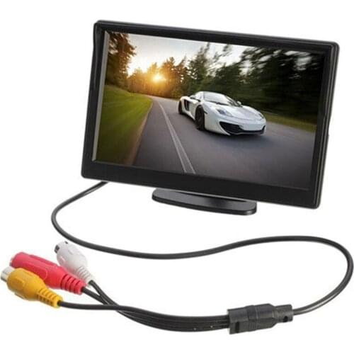 5 inch Car Reversing Monitor LCD High Definition Digital Screen 2 Way Video Input Auto Parking Rearview Camera