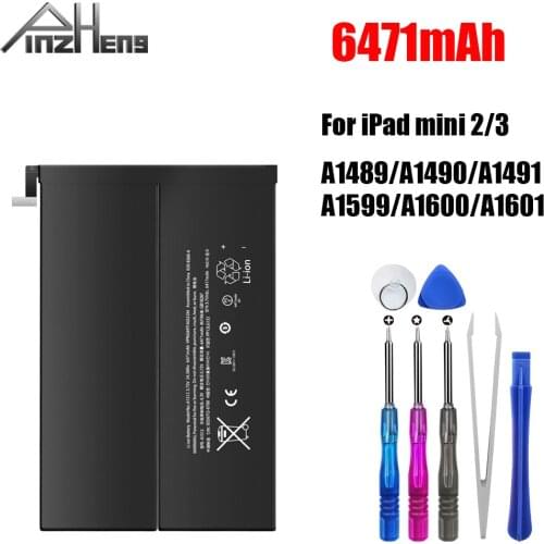 PINZHENG 6471mAh Tablet Battery For iPad mini 2 3 Replacement Bateria A1489 A1490 A1491A1599 A1600 A1601 Battery With Tool