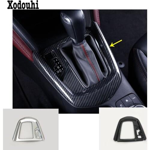 For Mazda CX-3 CX3 2017 2018 2019 2020 Car Stick ABS Chrome Middle Front Shift Stall Paddle Cup Lamp Frame Trim Hoods Parts