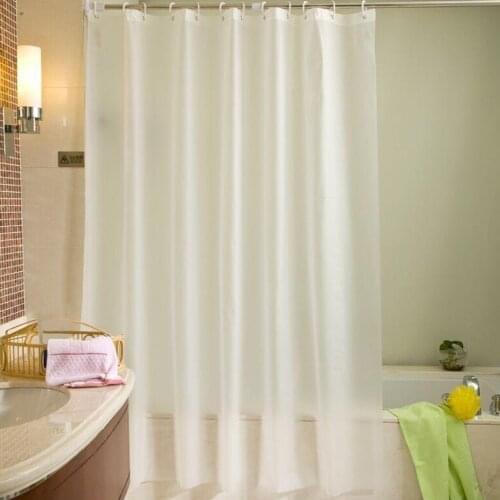 White Shower Curtains Waterproof Bath Curtains For Bathroom Bathtub Large Wide Bathing Cover 12 Hooks Ring