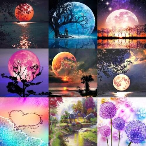 Auspicious Goddess Store 5d Diy Diamond Embroidered Crafts Mosaic Beach Landscape Art Furnishing Pattern Home Decoration Crafts