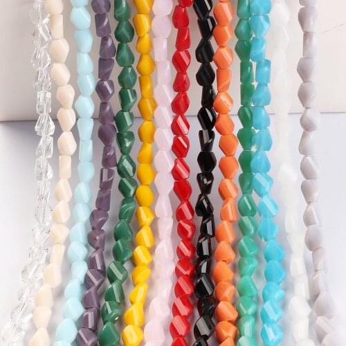 75pcs/lot Jewelry DIY Making Accessories Czech Glass Twist Beads 6mm Crystal Long Beaded China Beading Wholessale In Bulk