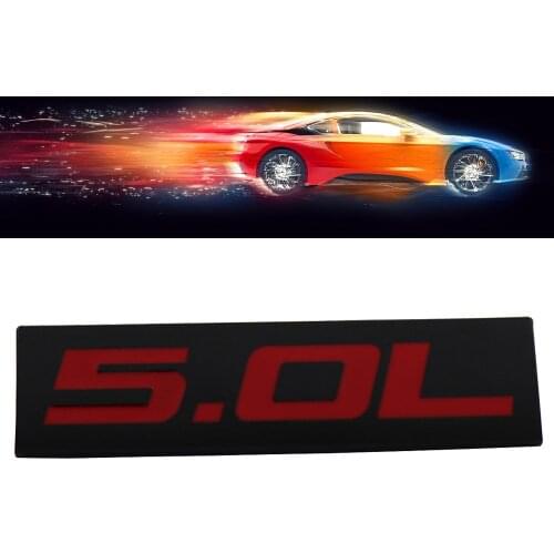 Black Red 5.0L 5.0 L for Engine Fender Trunk Lid Emblem Decal Badge Sticker