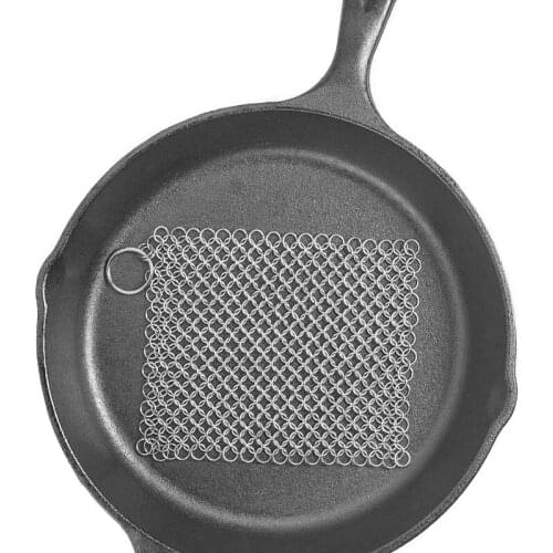 Stainless Steel Cast Iron Cleaner Scrubber for All Types of Skillet Griddles Cast Iron Pans Grills Dutch Ovens ALI88