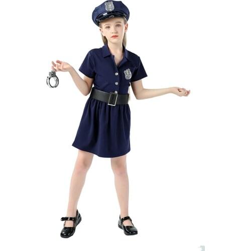 Children Policeman Costumes Kids Party Carnival Cop Police Office Cosplay Costume For Halloween Girls Cosplay Clothing Sets