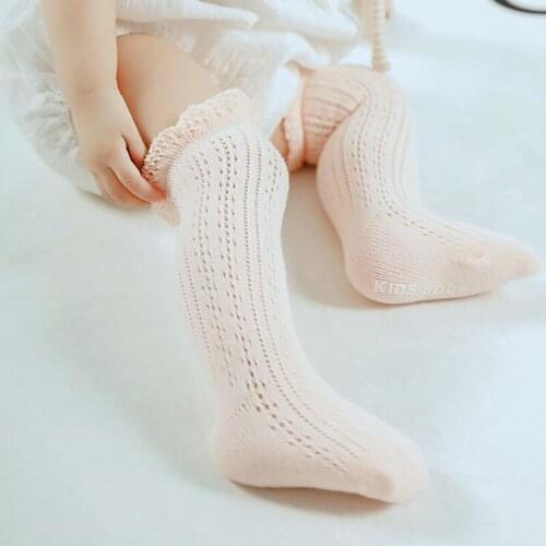 Infant Girls Knee High Stocking Childrens Knee High Socks With Lace Pure Mesh Summer Spring Stocking Baby Girl Boy Knee Toddler