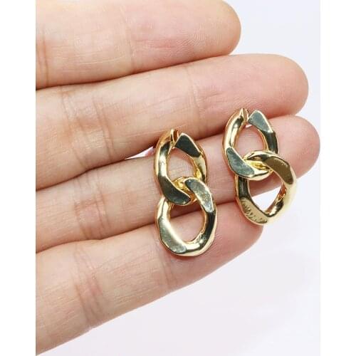 Eruifa 10pc Chain Earring Stud Hoop Connctor Gold/Silver Plated Zinc Alloy Jewelry DIY Necklace Bracelet Earrings