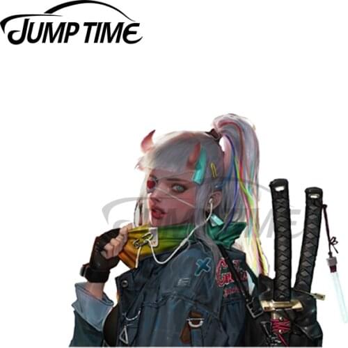 JumpTime 13 x 7.7cm For Women Samurai Peeker Auto Car Stickers and Decals Trunk Bumper Motorcycle JDM ATV Vinyl Decal Car Wrap