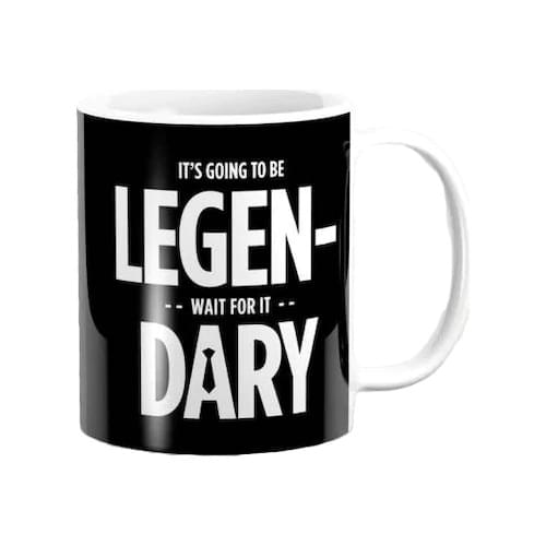 How I Met Your Mother Legen(wait for it)Dary Cup Cute Mugs Animated Cool Mugs Regular Size Beautiful Gift Tea Milk Coffee Cups Christmas Gifts Ceramic Creative Latte Quality Kitchen Lovers Original Licensed Personalize