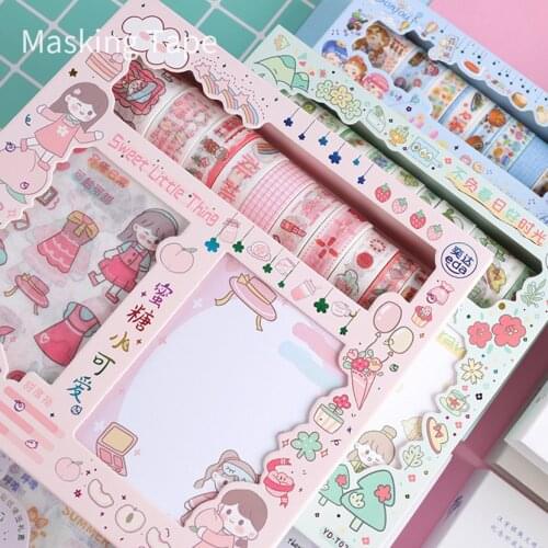 Wasi Tapes Grid Mushroom Decor Cute School Supplies Gift Wrapping Varied Stickers Scrapbooking Material Korean Stationery Paper