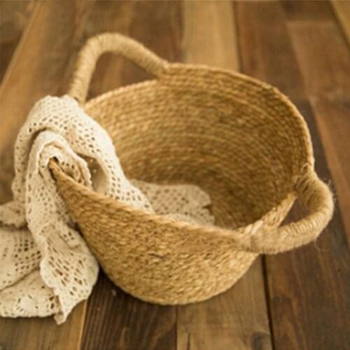 Newborn Photo Shooting Basket Children Baby Full Moon Photography Woven Baskets T3LA