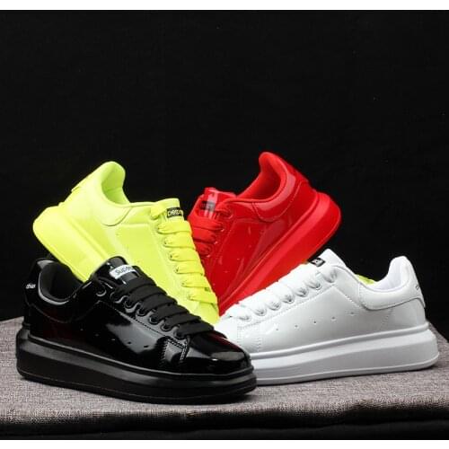 Sports Shoes Lady Round Toe Casual Female Sneakers 2020 Fashion Womens Clogs Platform Patent Leather Ballet Flats Autumn
