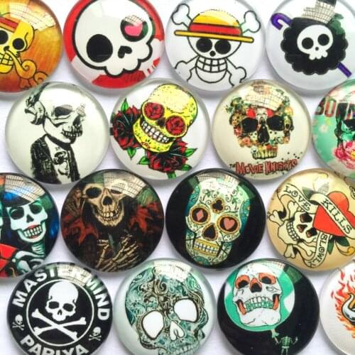 ZEROUP 12mm 20mm Round Photo Glass Cabochon Mixed Pattern Fit Cameo Base Setting for Jewelry Flatback TP-080