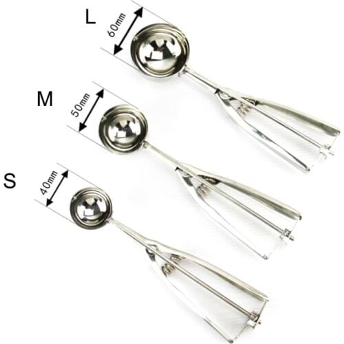 1pcs Kitchen Ice Cream Tools Utensils Stainless Steel Mash Potato Ice Cream Spoon Scoops Ice Cream Gadgets Hot 4cm/5cm/6cm