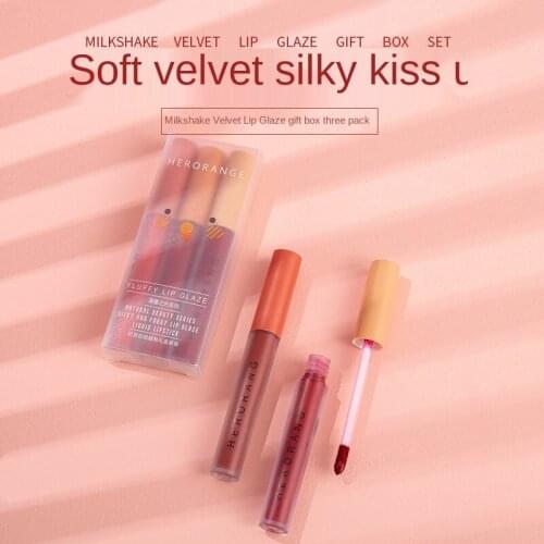 3pcs/set Matte Lip Gloss Waterproof Non-stick Cup Lipstick Waterproof Long Lasting Not Dry Lip Makeup Maquillaje