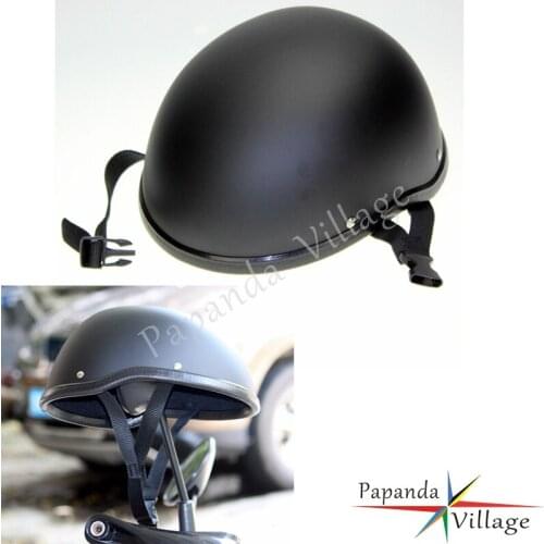 Papanda Plastic Matte Black FRP Vintage Professional Motorcycle Half Safety Helmets Universal for Most Motorcycles
